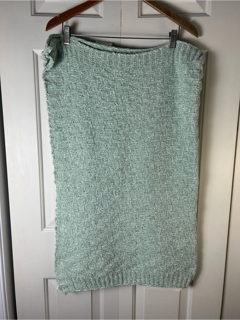 Little Journey Aldi Green Chenille Baby Blanket Lovey Soft Plush Sweater Knit